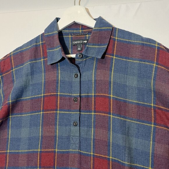 Toad & Co Women Hartland ShirtDress Plaid Flannel Short Sleeve Small Size - Picture 11 of 12